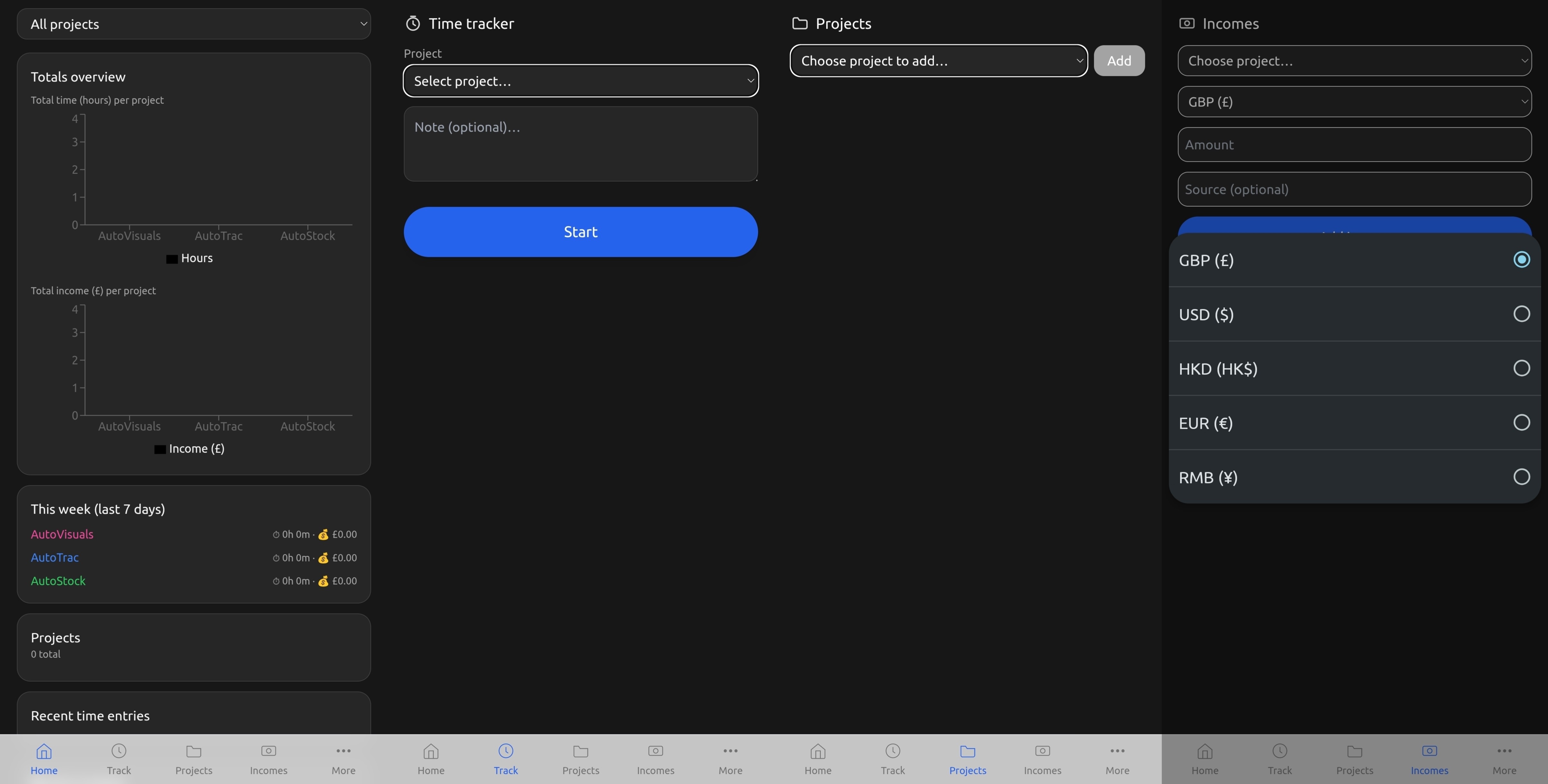 AutoTrac interface screenshot